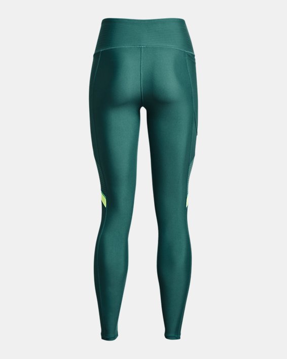 HeatGear® Leggings mit rutschsicherem Bund und Mesh-Einsatz für Damen, Green, pdpMainDesktop image number 5